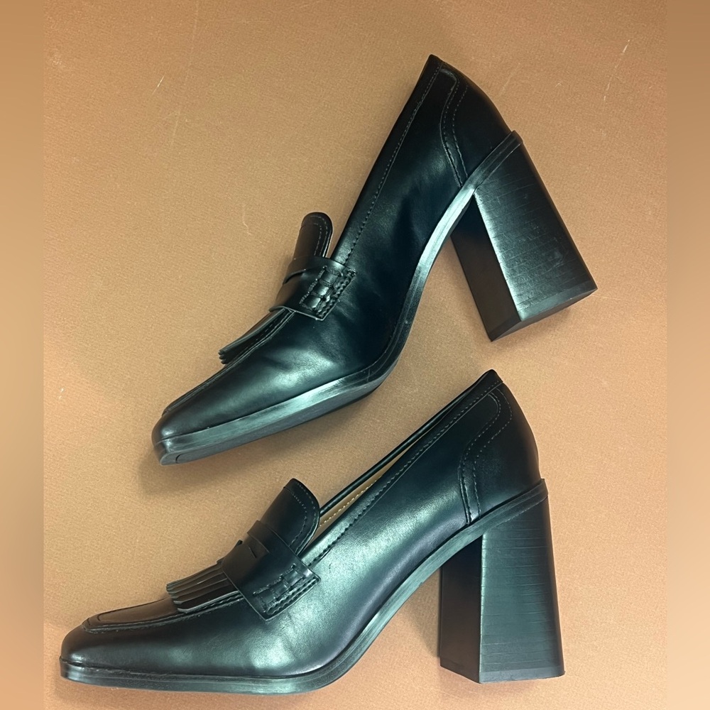 New Marc Fisher Women's Hamish Block Heel Square Toe Dress Loafers Size:7 1/2 - Picture 6 of 15